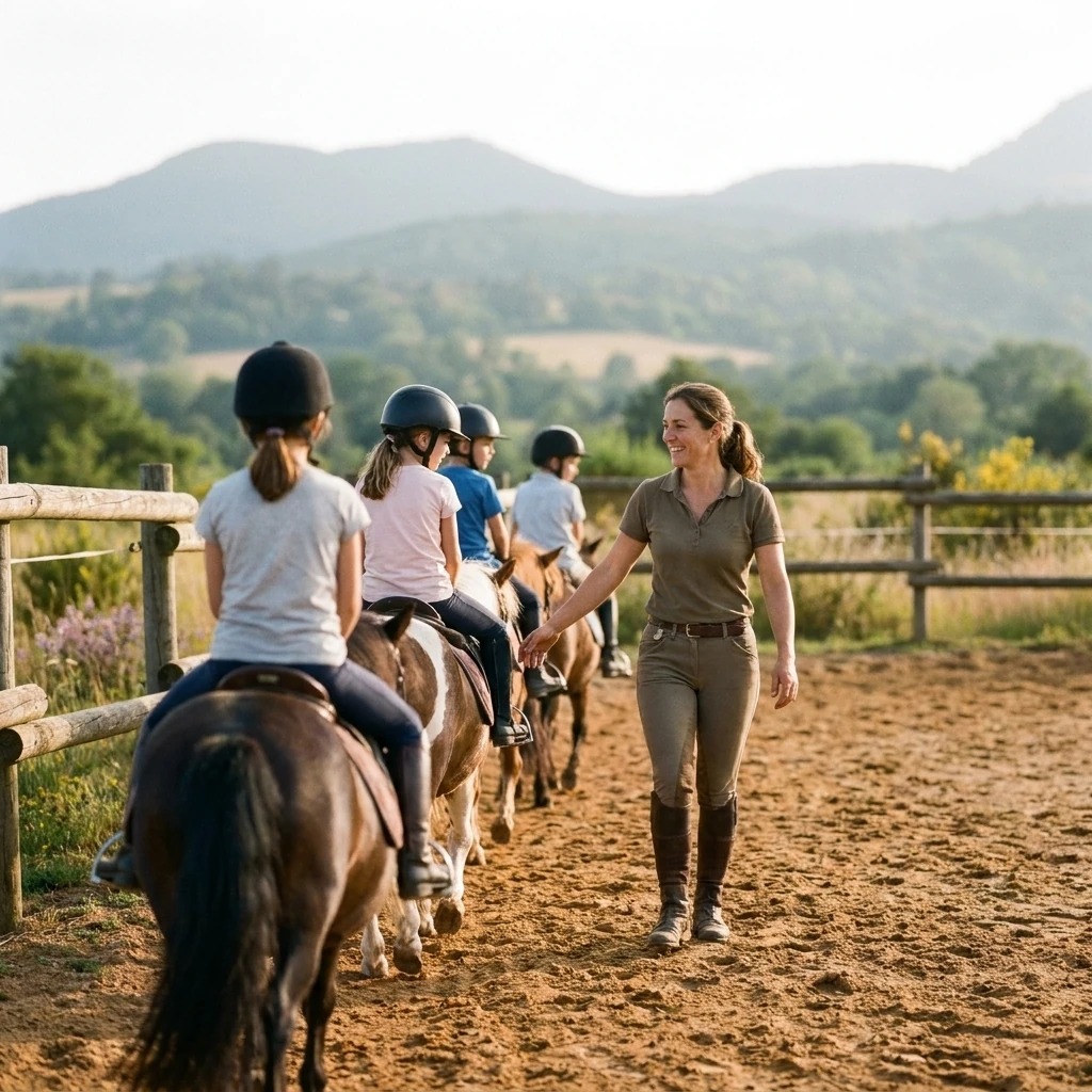 Cours de poney à Gannat, Allier