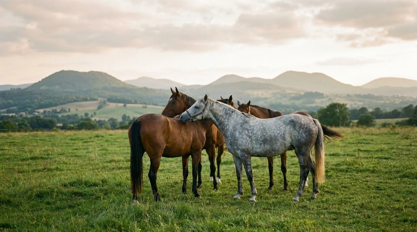 Les chevaux du Les Ecuries des Chillins en liberté, Allier